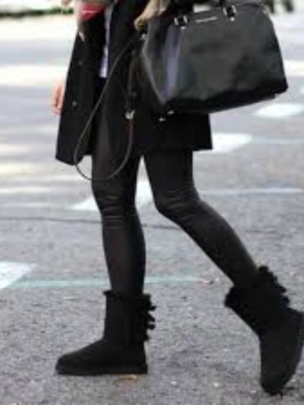 UGG Bailey Bow II  Black Classic Short Suede Winter Boots Size 6
